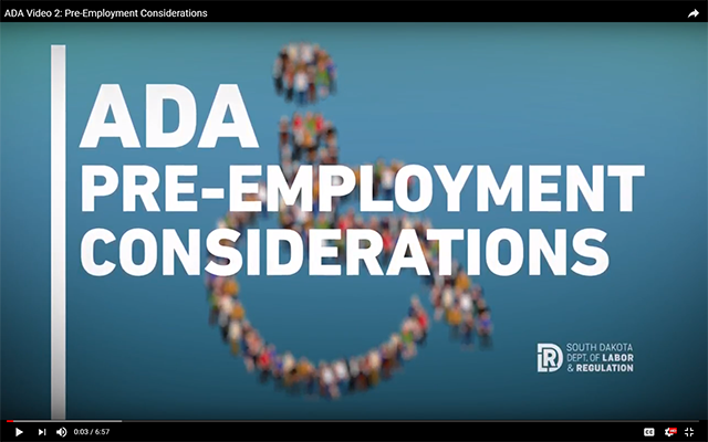 ADA Pre-Employment Considerations Video