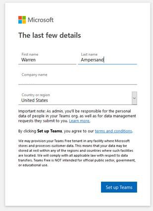 Microsoft Teams final details