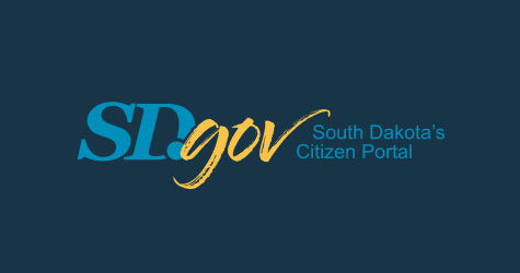 sd.gov script text and blue background