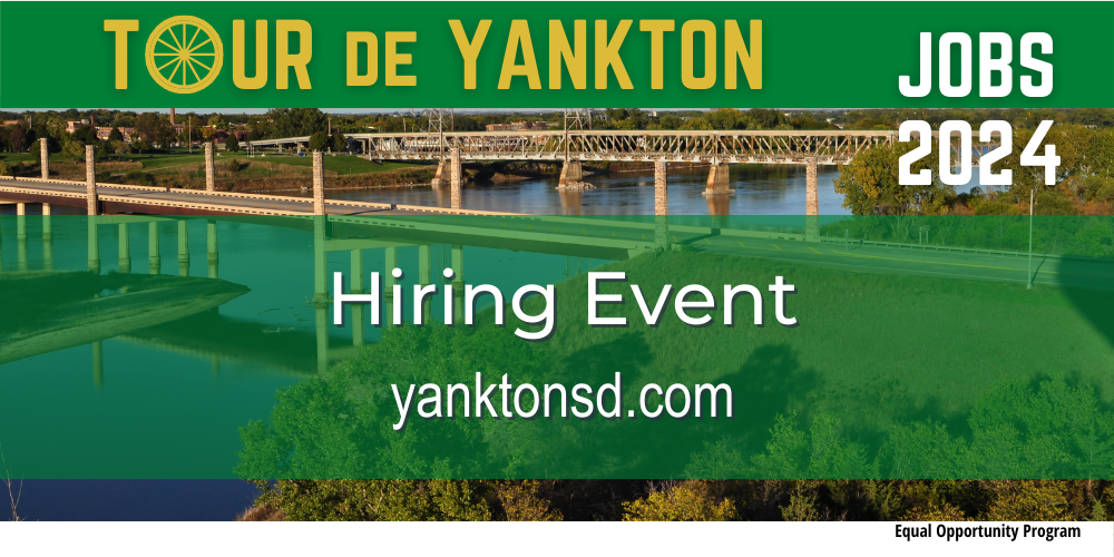 Text says Tour de Yankton, image in background are bridges in Yankton Area