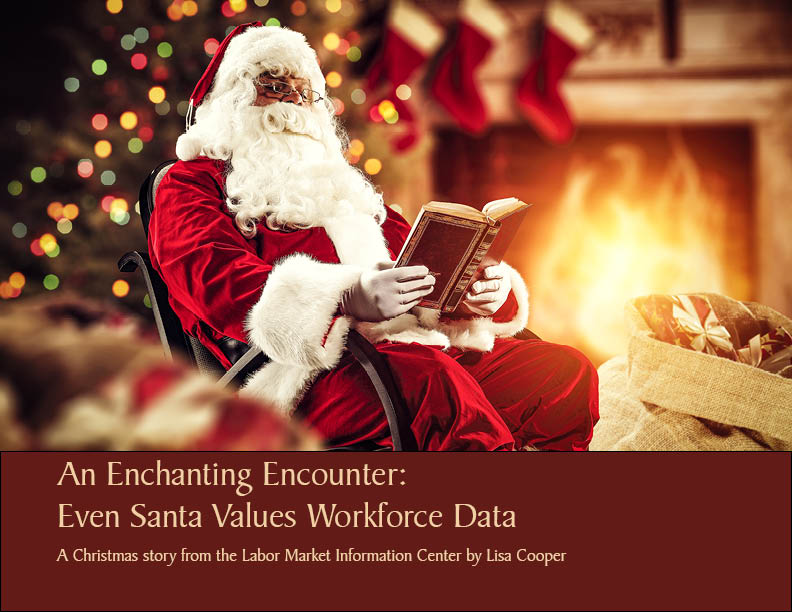 Cover graphic of "An Enchanting Encounter" Even Santa Values Workforce Data" flipbook