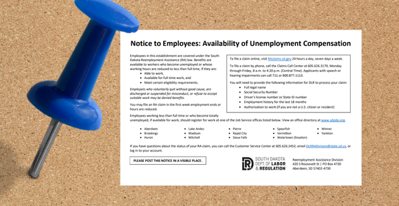 Reemployment Assistance Employee Notification Posting Requirement


