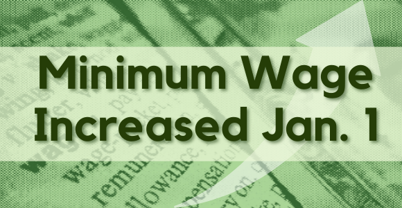 Minimum Wage to Increase Jan. 1